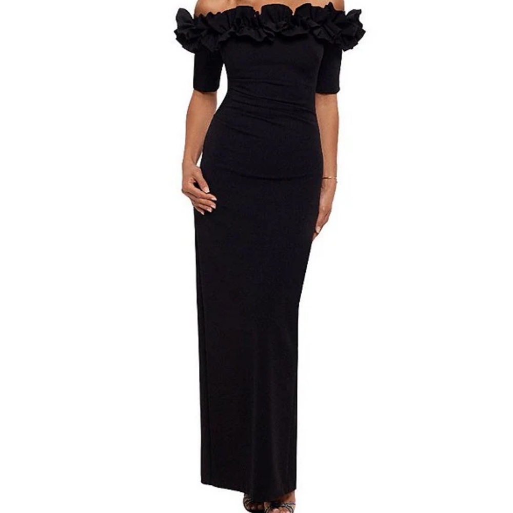 Elegant Black Off-Shoulder Dress DILLARDS Formalwear